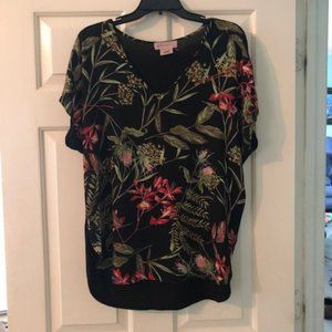 Philosophy Blouse Floral and Black L